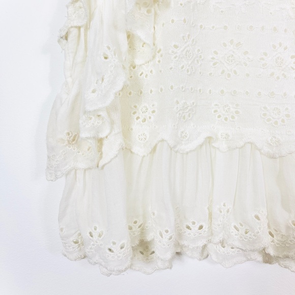 Zara White Semi-Sheer Frilly Top - Picture 5 of 5